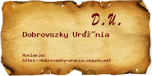 Dobrovszky Uránia névjegykártya