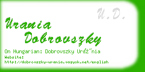 urania dobrovszky business card
